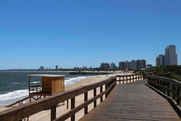 Fototapeta premium Panoramic view from the edge of Mansa beach
