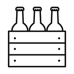 box with beer bottles icon, line style