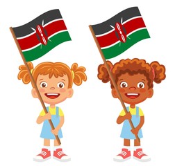 Kenya flag in hand set