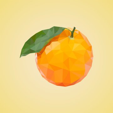 Orange Yellow Fruit Illustration Abstract Lowpoly Art Vector