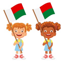 Madagascar flag in hand set