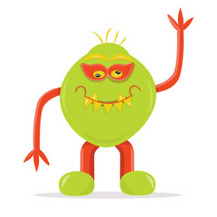 funny green halloween monster or alien