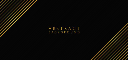 Luxury gold overlap background black color line frame corner