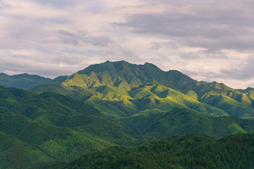 The natural scenery of Hunan Province, China, the green background picture, the famous Danxia landform.