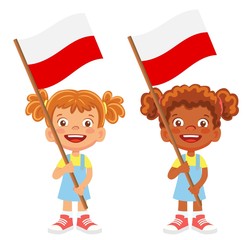 Poland flag in hand set