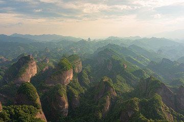 China's beautiful natural scenery, green background pictures, and the famous Danxia landform.