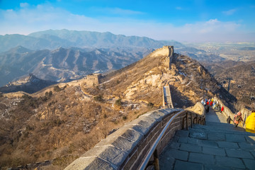 The Great wall of China at Badaling site in Beijing, China