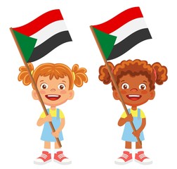 sudan flag in hand set