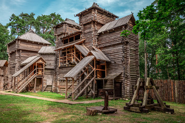 Old wooden middle age fortress