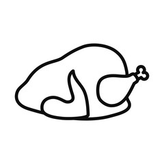 roasted chicken icon, line style