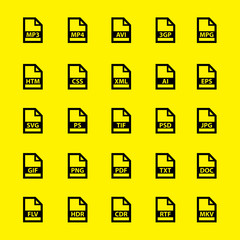 File format icon set vector