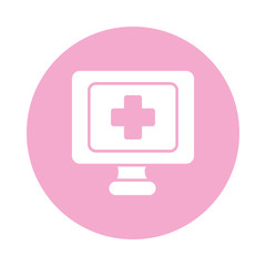 Fototapeta premium medical monitor icon, block style