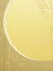 Golden bamboo and moon background - Japanese style background	