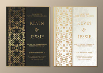 Luxury vintage golden vector invitation card template