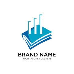 Obraz premium financial book logo design vector template ,Financial Marketing Business Bar Chart Book Education Symbol Logo, accounting logo