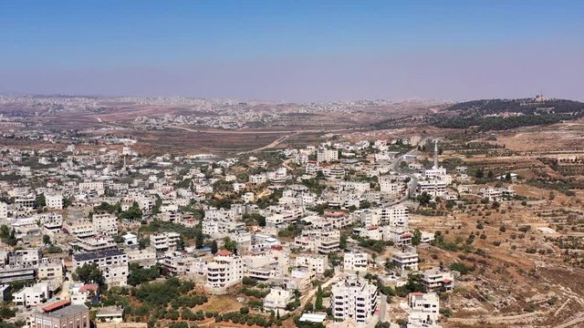 Aerial View over Palestinian Town Biddu Near Jerusalem
Drone, August,2020,Israel
