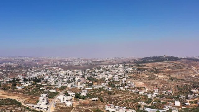 Aerial View over Palestinian Town Biddu Near Jerusalem
Drone, August,2020,Israel

