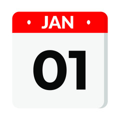 Fototapeta premium 01 January calendar icon