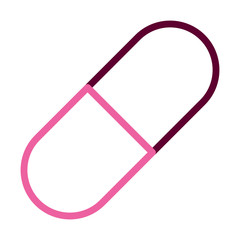 medication capsule icon, half color half line style