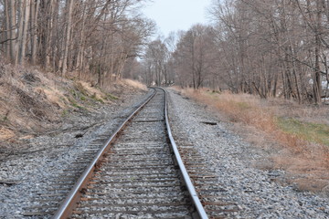 Fototapeta na wymiar Autumn railroad track