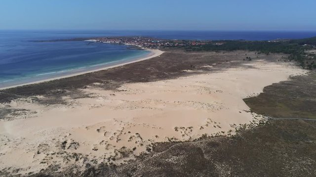 Corrubedo. beautiful coastal landscape in sand dunes. Galicia.Spain