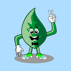 funny leaf cartoon
