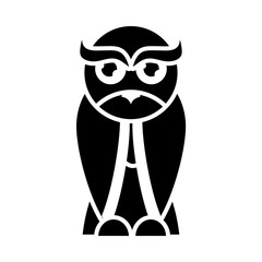 halloween owl icon, silhouette style