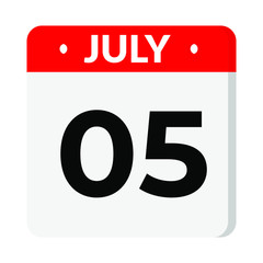 05 July calendar icon
