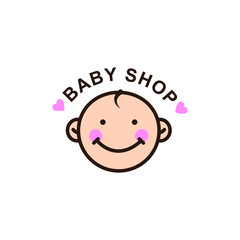 Baby shop logo. Cute design isolated on white background.