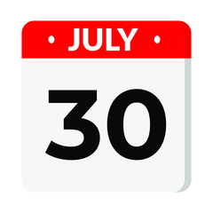 30 July calendar icon