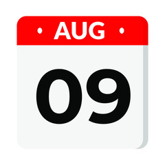 09 August calendar icon