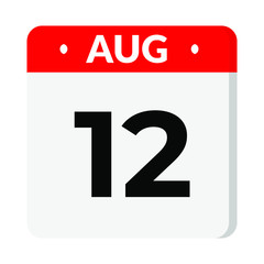 12 August calendar icon