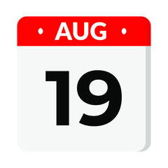 19 August calendar icon