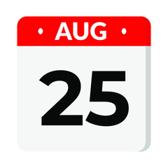 25 August calendar icon