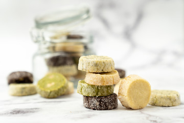 Assorted flavors french diamond cookies or diamant sable cookies