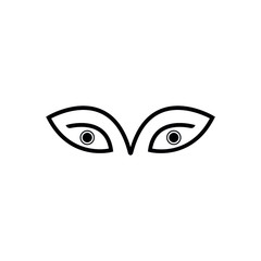 Two eye logo, concept for optical, healthcare, beauty care - Vector. Woman eyes logo, icon.