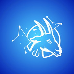 Creative digital illustration of astrological sign Aries. zodiac astrology circle with zodiac aries signs.