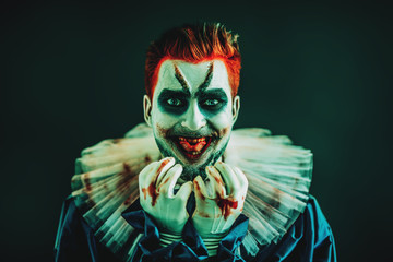 expressive bloody clown