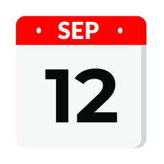 Fototapeta premium 12 September calendar icon