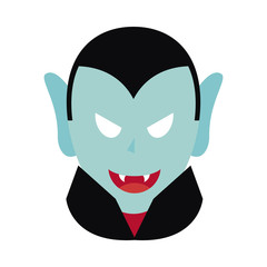 cartoon vampire icon, flat style