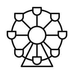 amusement fortune wheel icon, line style