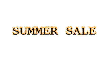 Summer Sale fire text effect white isolated background. animated text effect with high visual impact. letter and text effect. 
