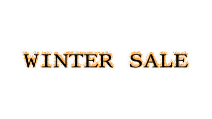 Winter Sale fire text effect white isolated background. animated text effect with high visual impact. letter and text effect. 