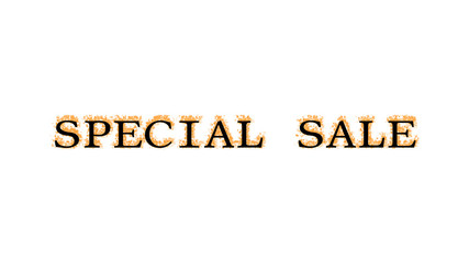 Special Sale fire text effect white isolated background. animated text effect with high visual impact. letter and text effect. 
