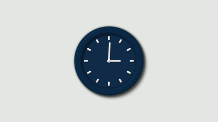 12 hours counting down 3d wall clock icon on white background