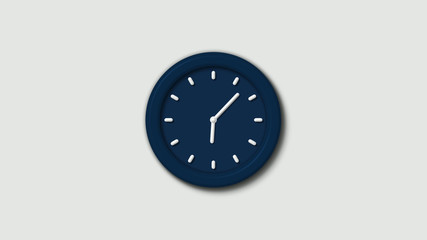 Amazing aqua dark counting down clock icon on white background,12 hours clock icon