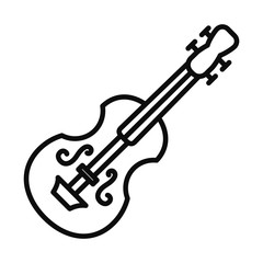 Obraz premium fiddle instrument icon, line style