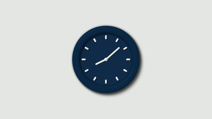 Amazing aqua dark counting down clock icon on white background,12 hours clock icon