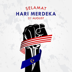 Selamat Hari Merdeka Malaysia Vector Design For Banner Print and Greeting Background. Malaysia Independence Day