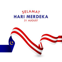 Selamat Hari Merdeka Malaysia Vector Design For Banner Print and Greeting Background. Malaysia Independence Day